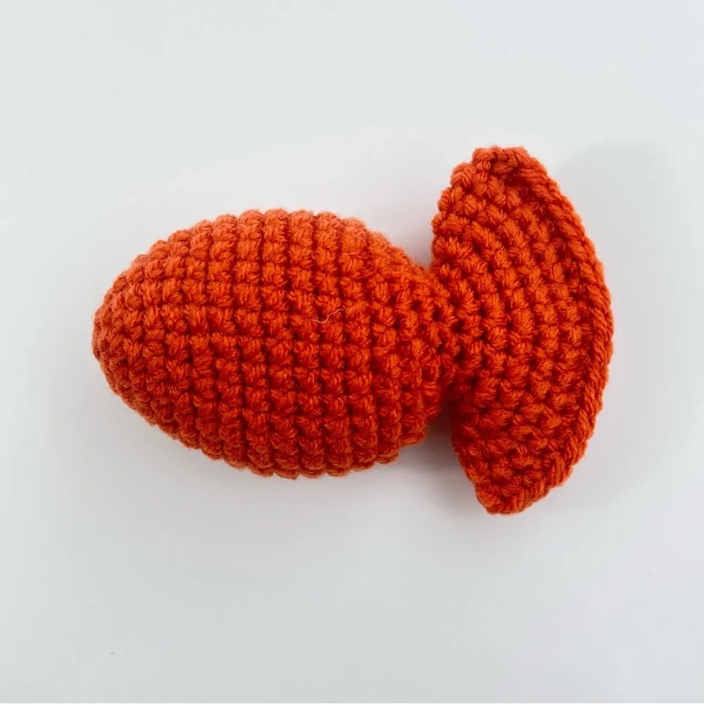 Cat Toy Handmade Catnip Orange Fish Cat Crochet Toy